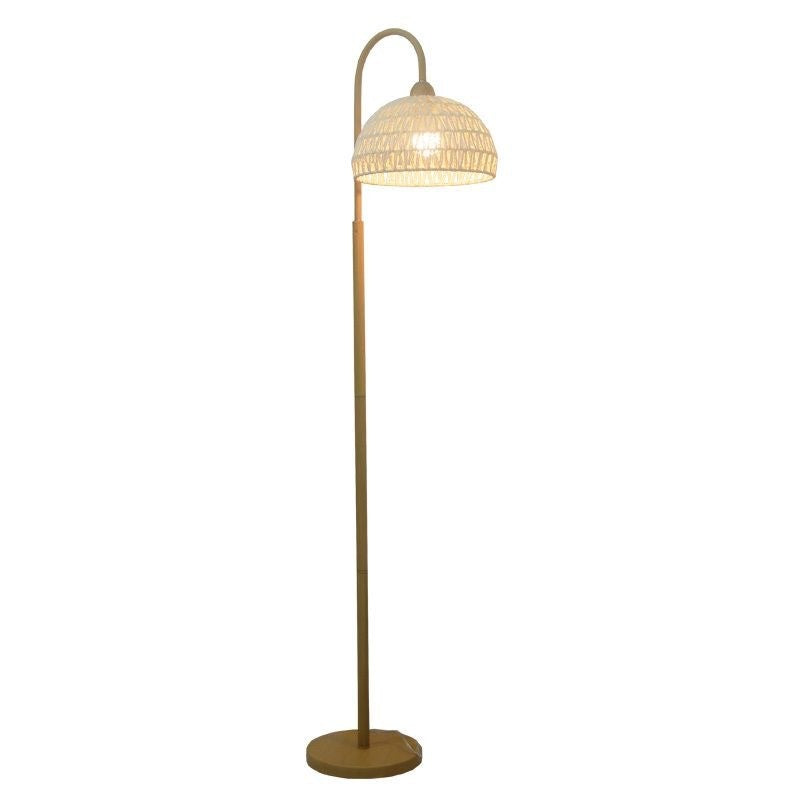 Wicker Floor Lamp for Living Room by the Sofa