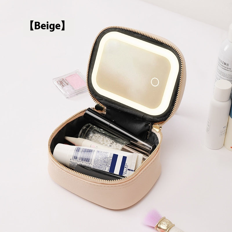 Sac cosmétique portable avec lumière LED