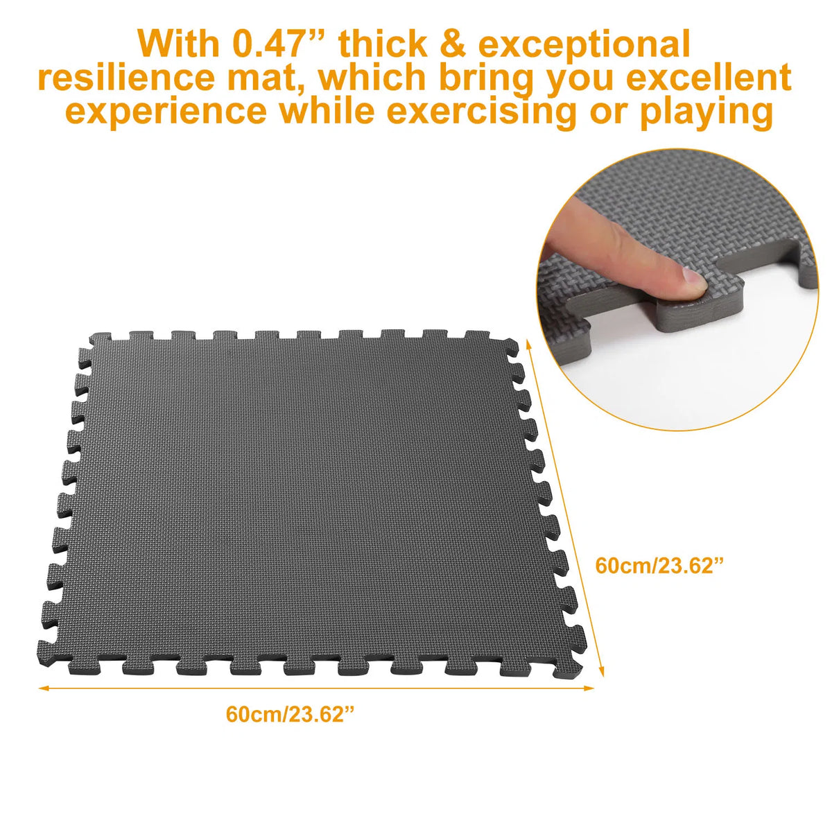 Puzzle Exercise Mat Mousse Gym EVA Mat Interlocking Tiles Sol de protection pour l'équipement de gym