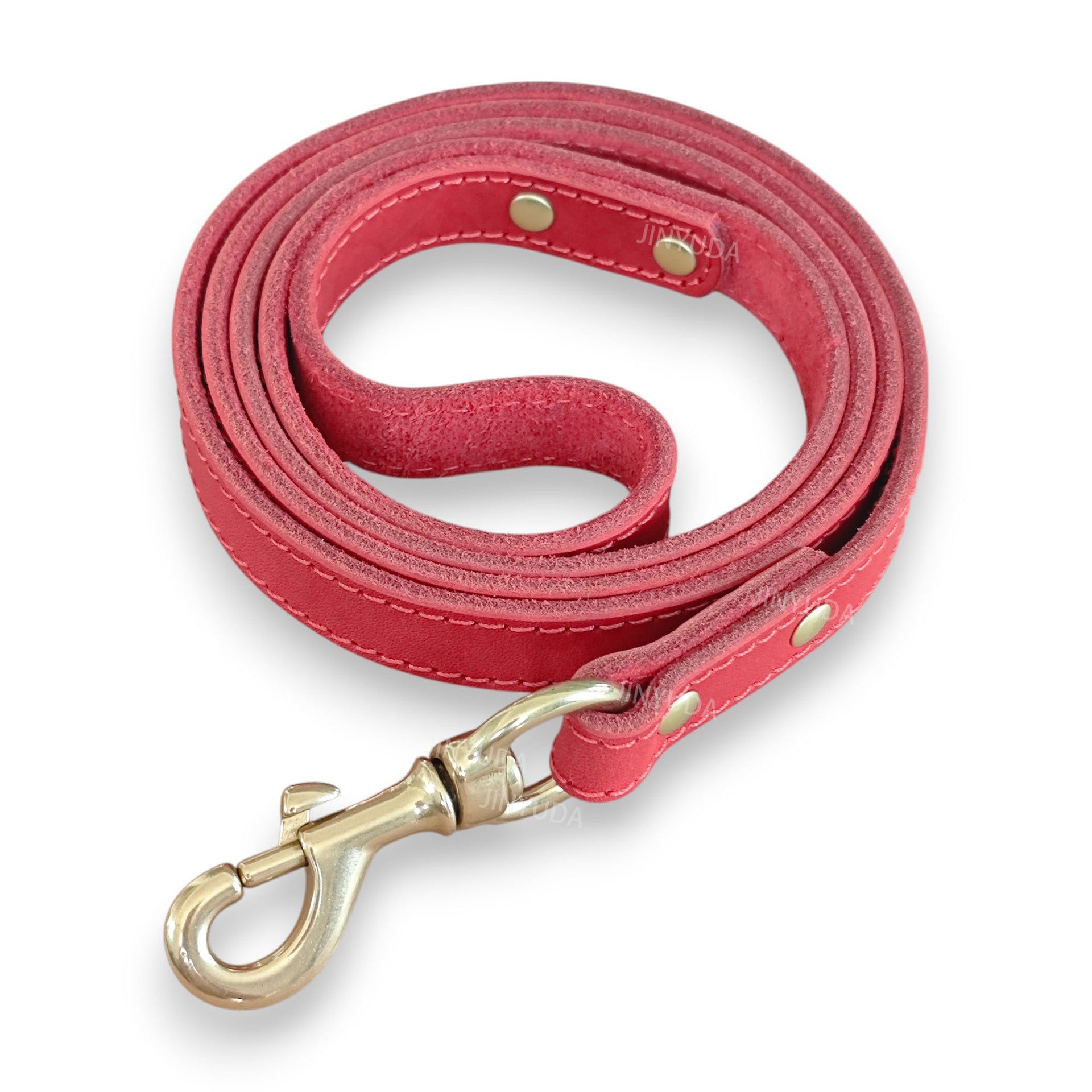 Poignée de chien Poignée de chien véritable Corde en cuir en laiton