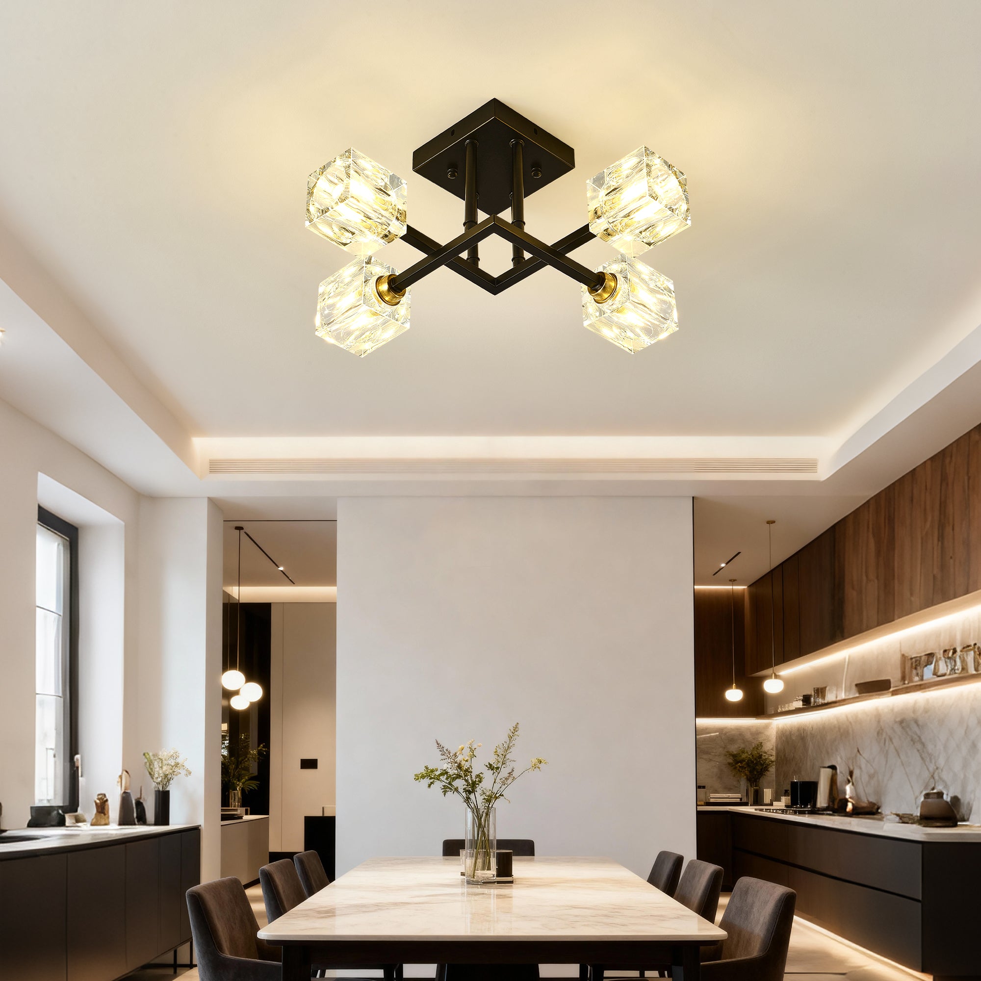 Lumière de plafond moderne en cristal luxueux