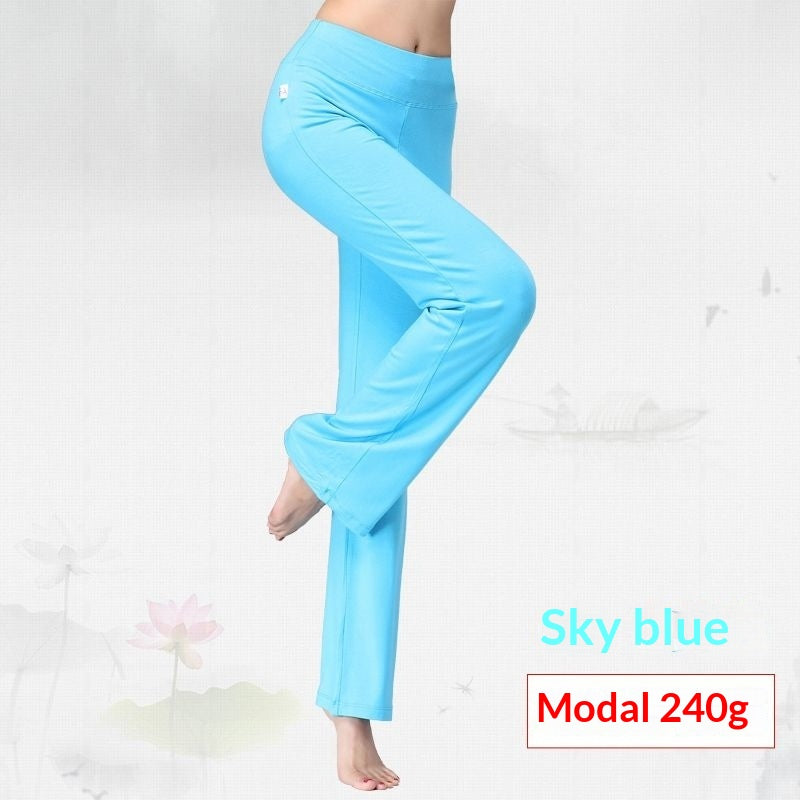 Pantalons de yoga modaux en couleur solide pour femmes