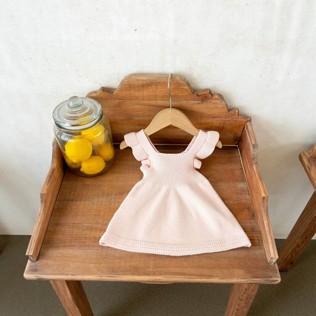 Filles Robe de Veste tricotée avec manches de chapeau