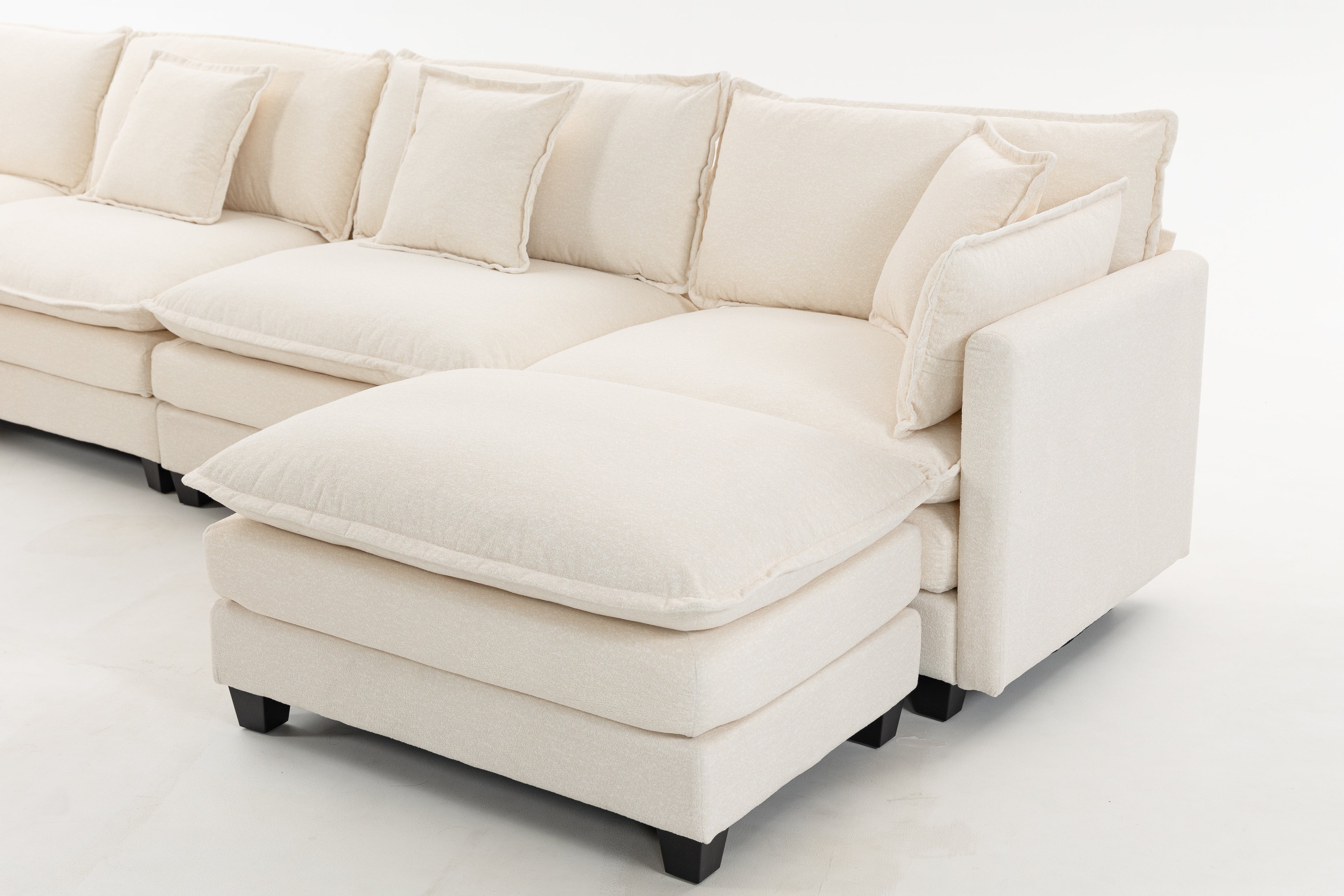 Moderne 4 places avec 2ottoman 149.61" Canapé sectionnel avec oreillers de taille