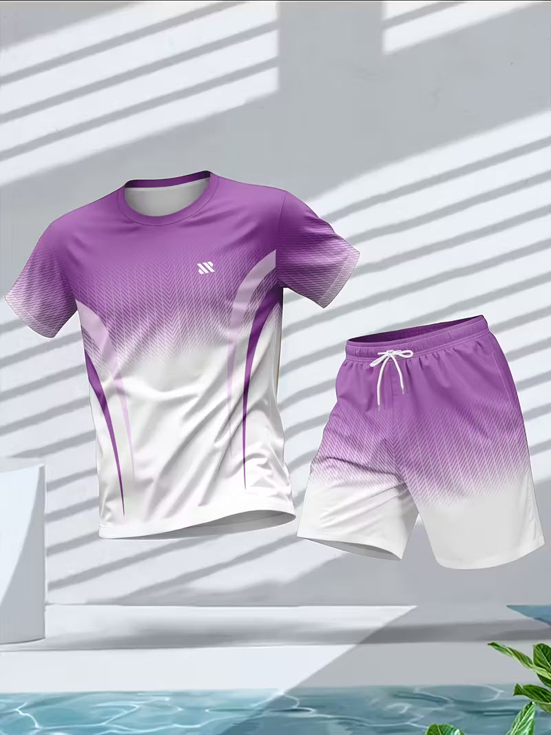 Hommes Col d'équipage manches courtes Top et shorts set