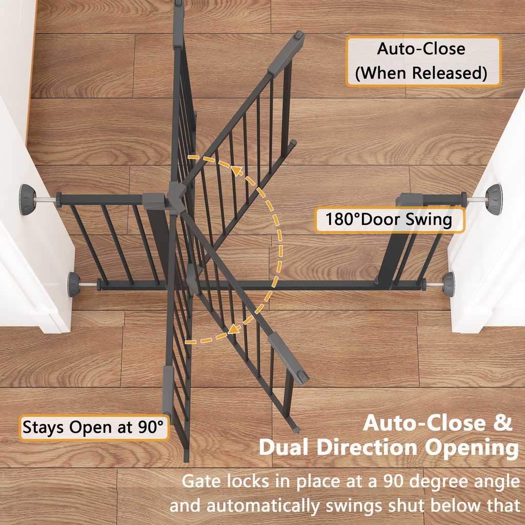 29,5-45,3" Wide Baby Gate avec protecteur mural pour escaliers