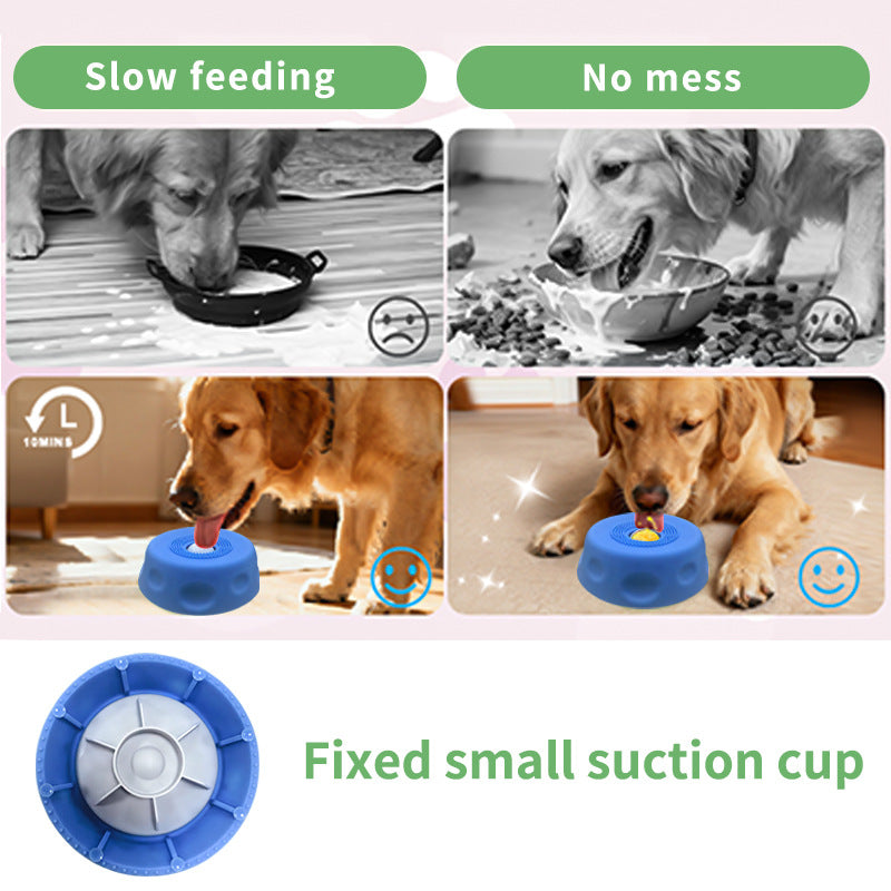 Dog liquide Lick Bow Dog Slow-Feeding Plate Non-dérapant Spheric Pet Licking Bow