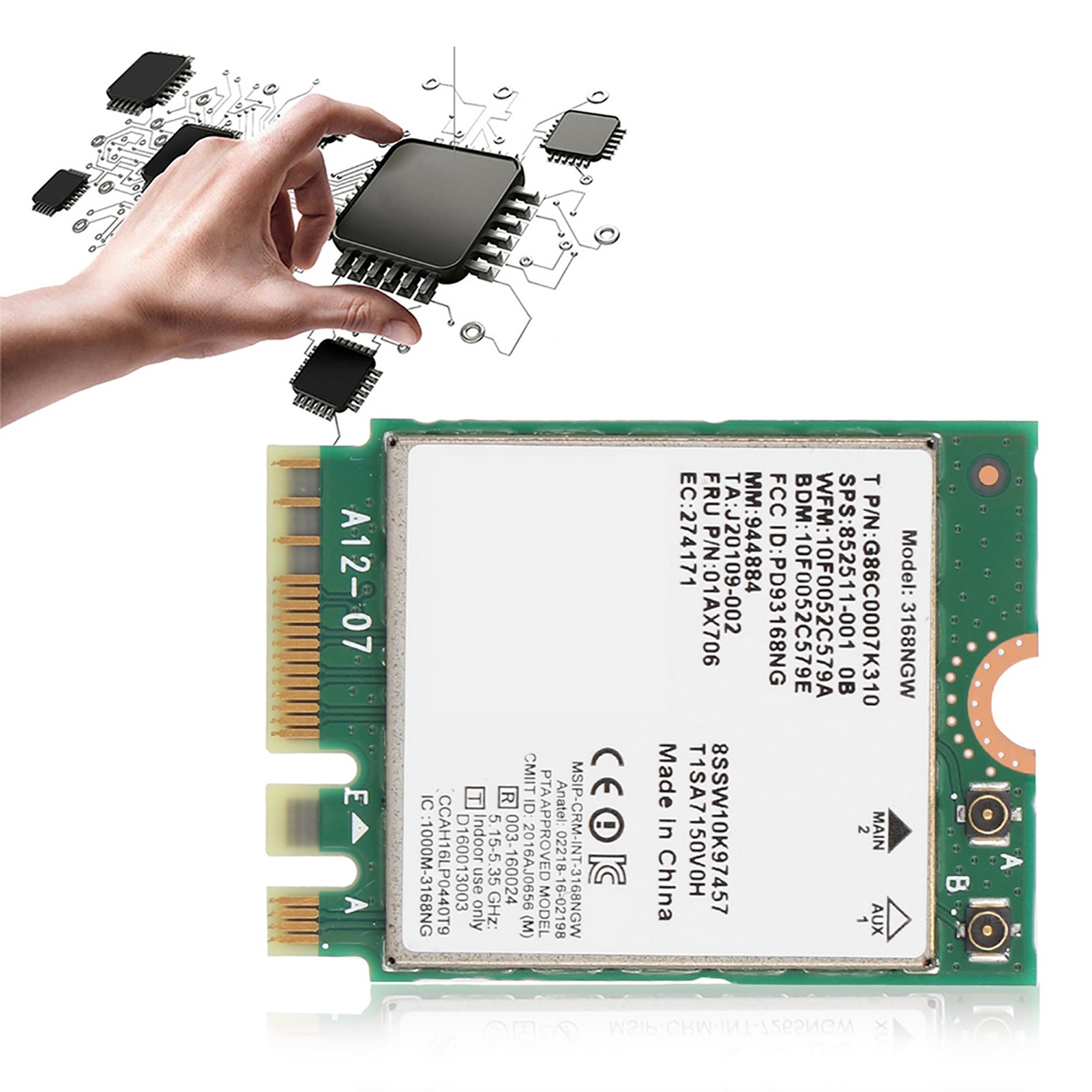 Internet 3168NGW Wireless-AC Double bande Carte réseau Wifi avec Bluetooth 4.2