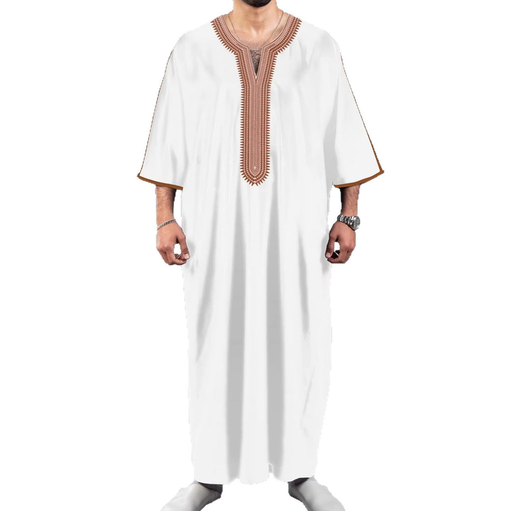 Robe masculine marocaine ethnique à impression numérique 3D