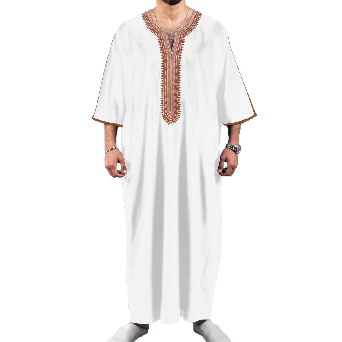 Robe masculine marocaine ethnique à impression numérique 3D