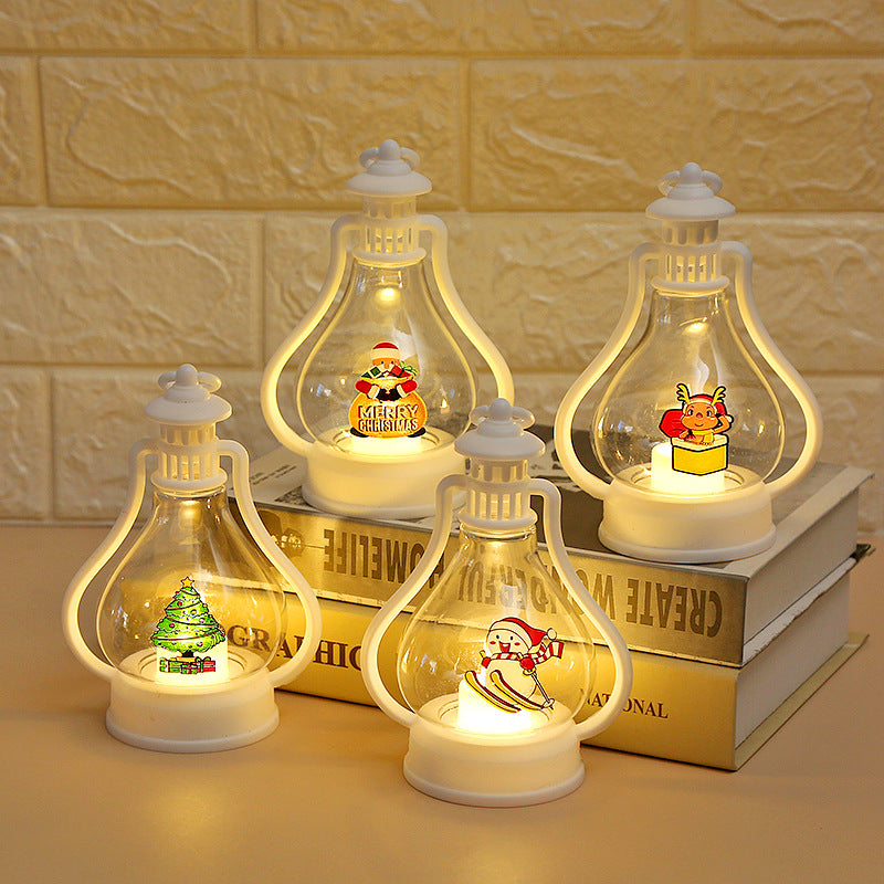 Décorations de Noël Lumières LED Boutique Fenêtre Ornements Lampe Portable pour Enfants Pendentif Cr