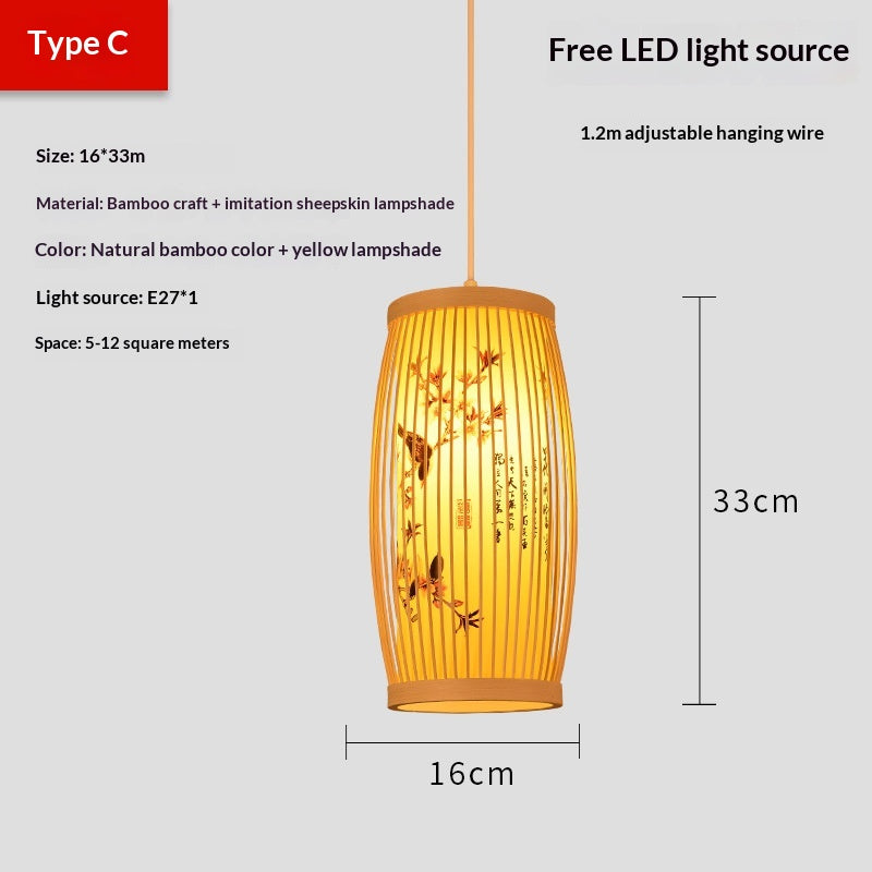 Lampes en bambou de style japonais pour hôtels et hôtels commerciaux
