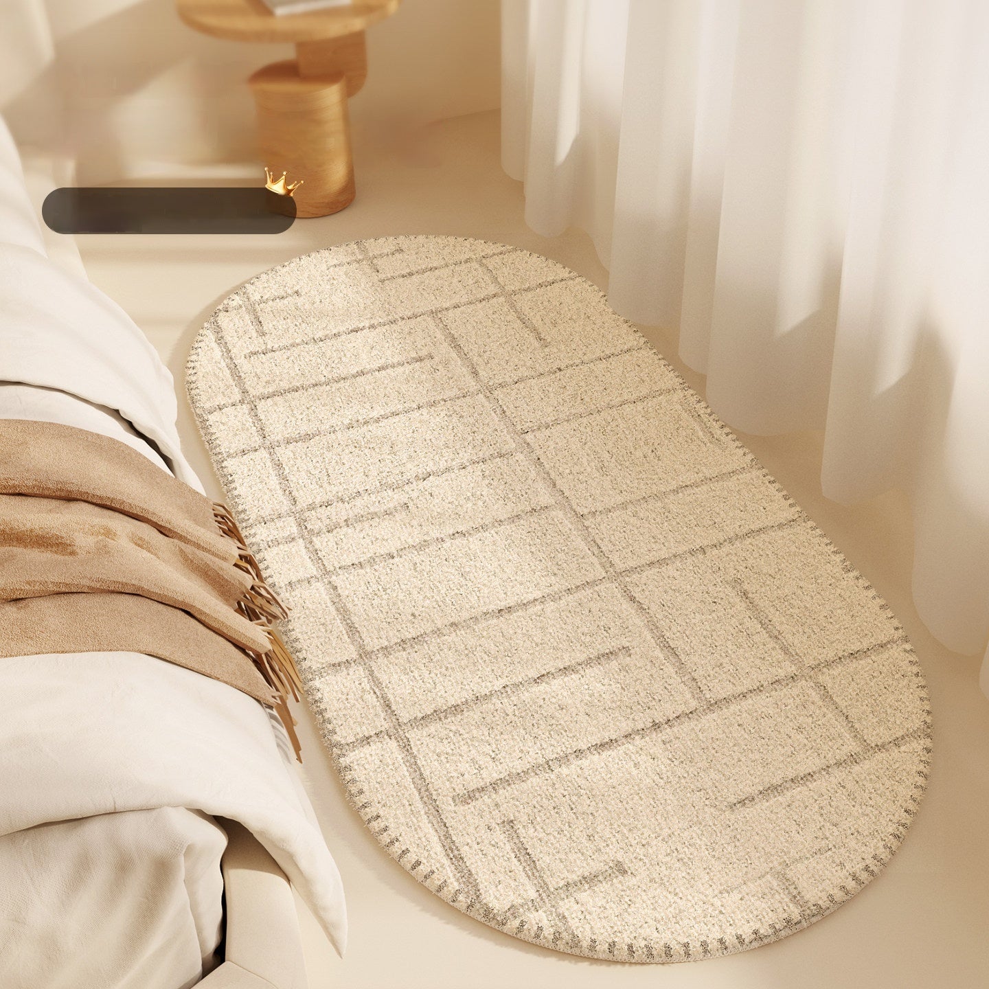 Tapis de chambre à coucher de style crème légère