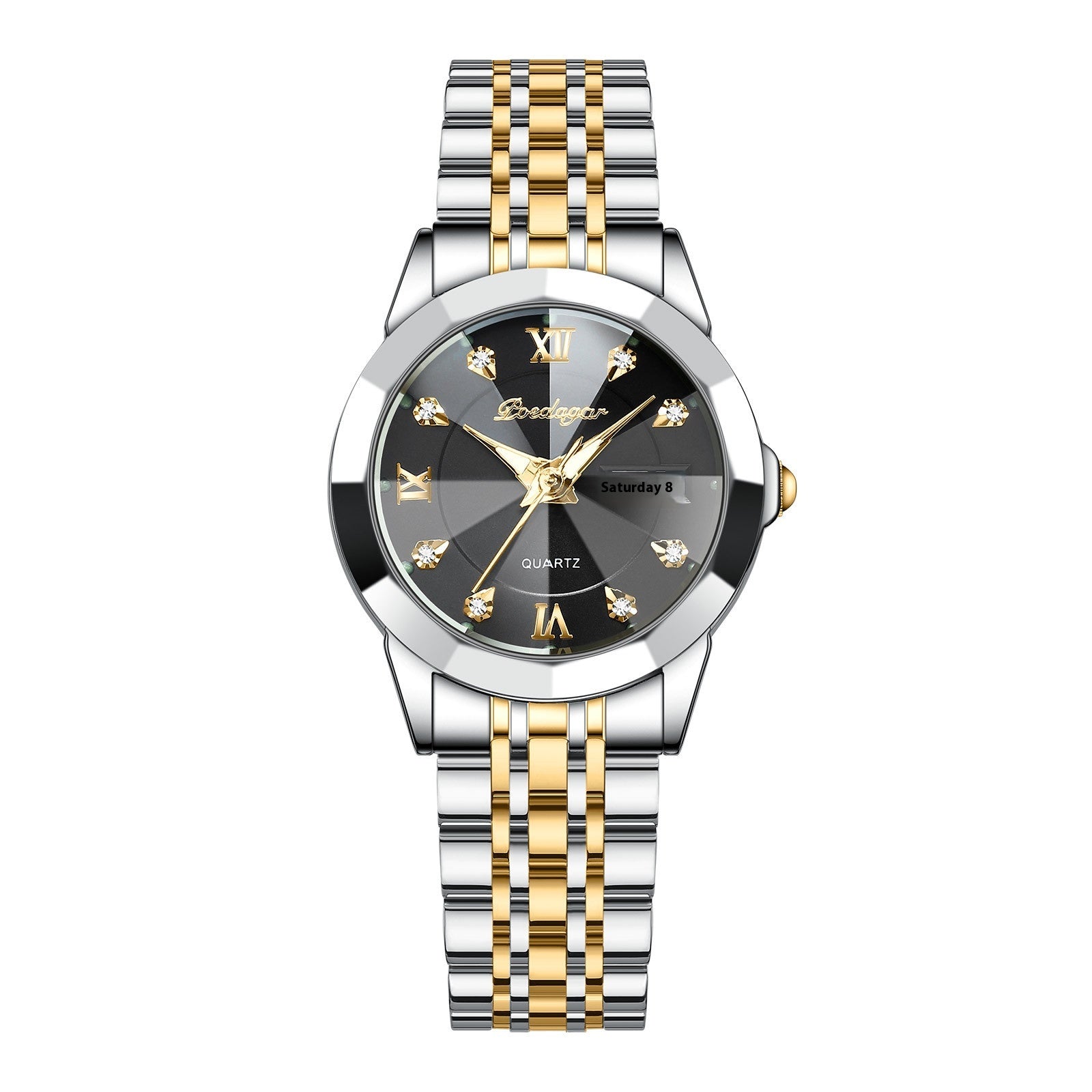 Femmes étanche double calendrier lumineux Wrist Watch