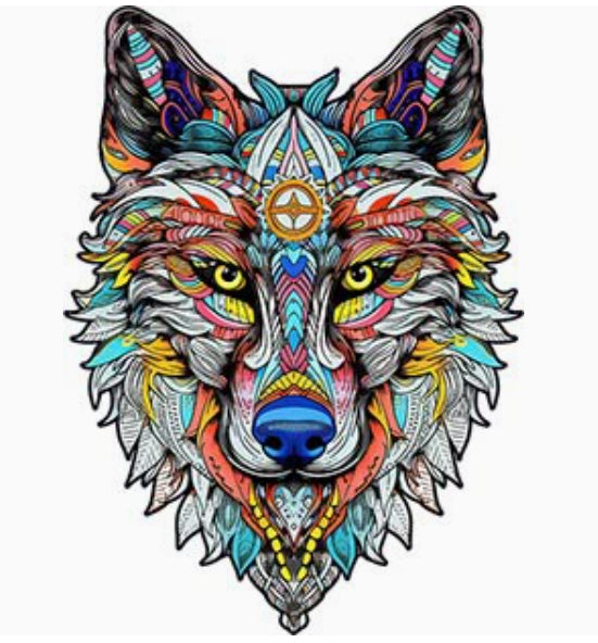 Jouet de Puzzle Irrégulier animal loup puzzle en bois Jouet unisexe
