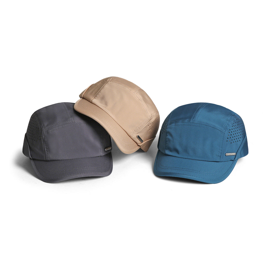 Cap de baseball respirant Mesh léger de printemps et d'été avec étiquette métallique latérale