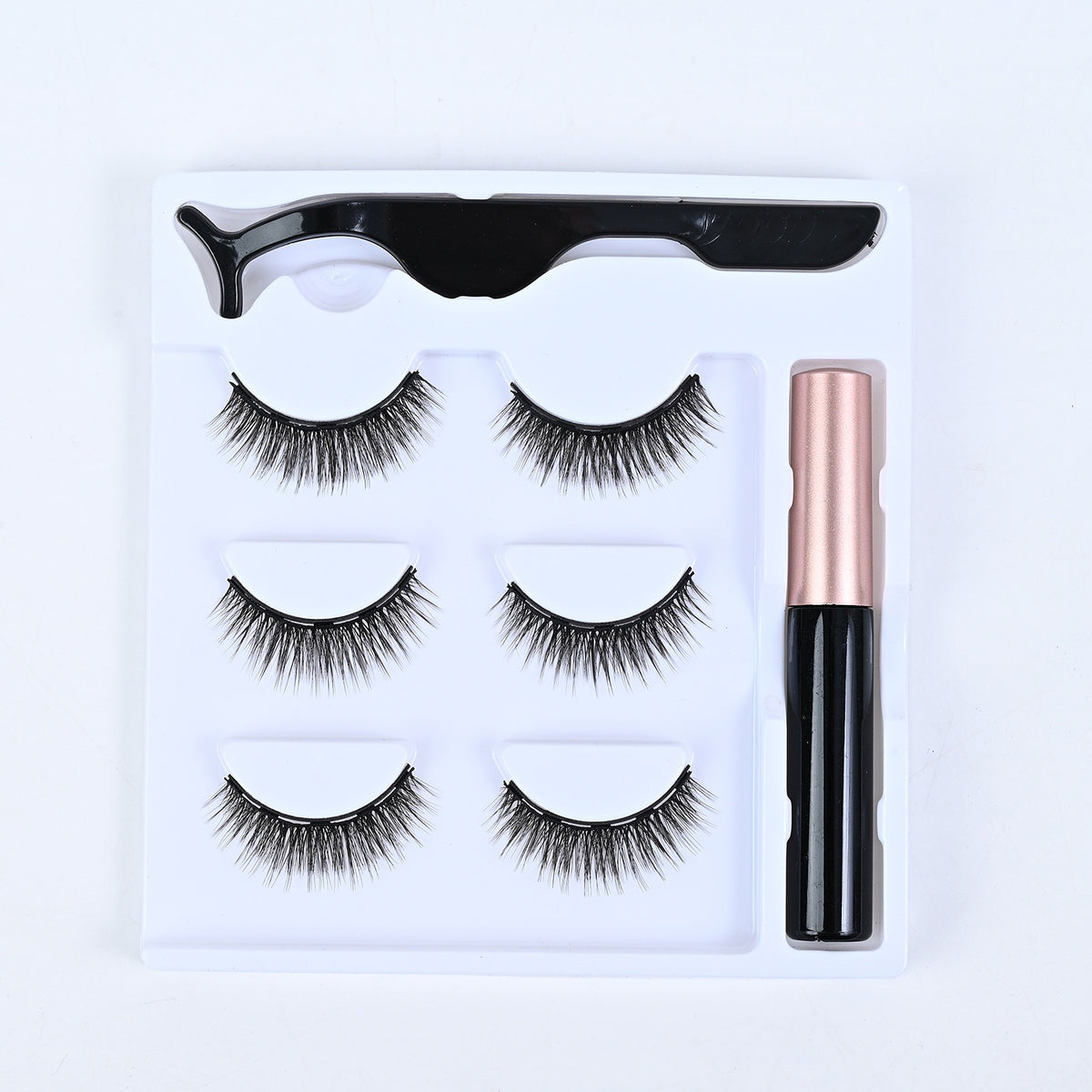 Personnalisé trois paires de cils magnétiques amovibles doux et non piercing sans colle