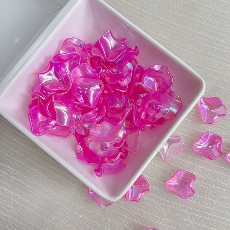 Perles de feuille de lotus à bourrelet transparentes à deux tons Glow-in-the-Dark