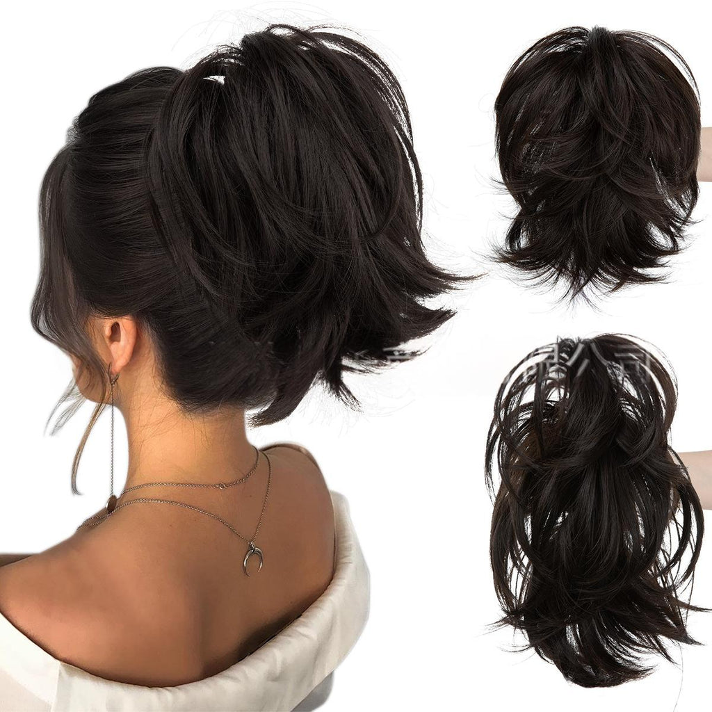 Haute température Synthétique Perruque Cheveux Clip-on Ponytail Femmes Court Style Volumineux Petit C