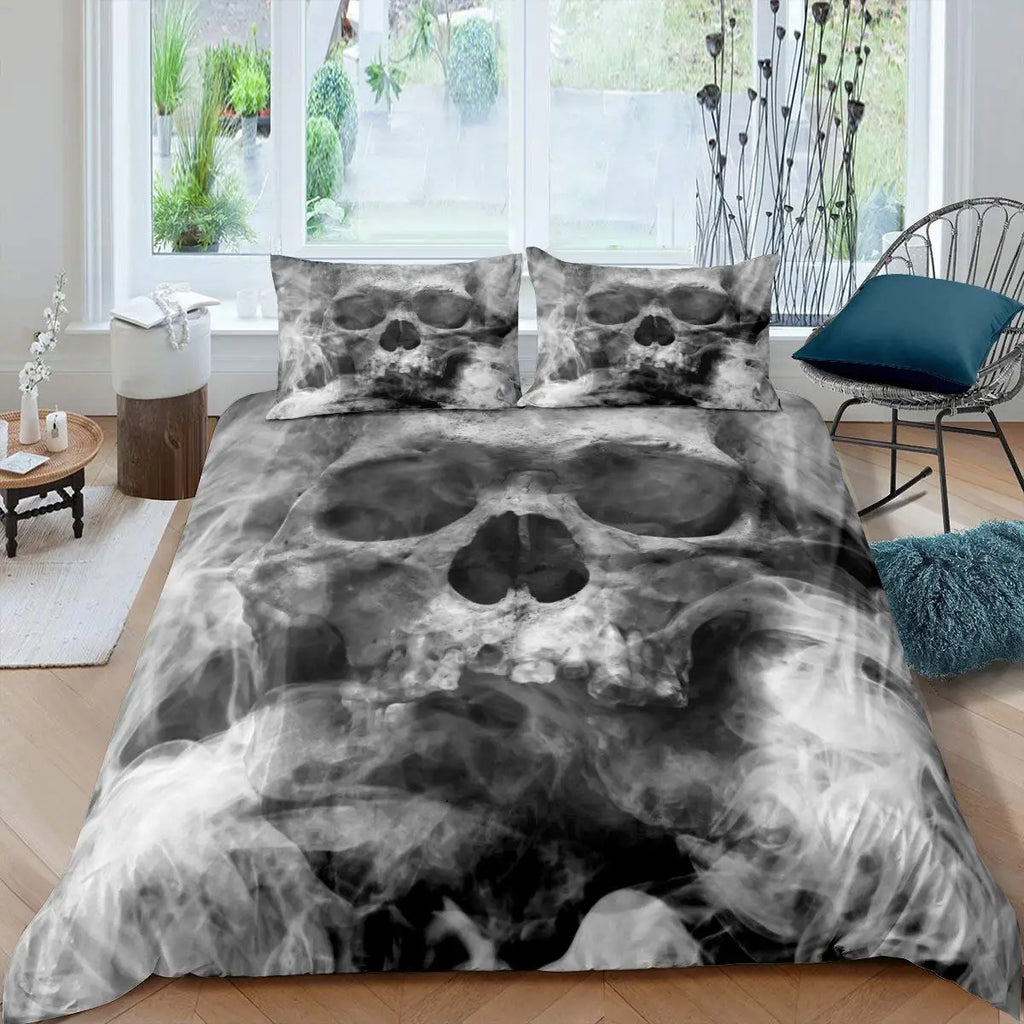 Crâne d'Halloween Imprimé Couverture matelassée Costume gothique