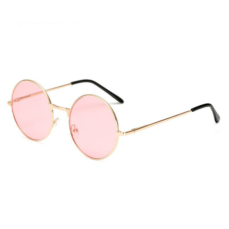 Lentilles de couleur mignon Vintage Lunettes de soleil rondes Mode