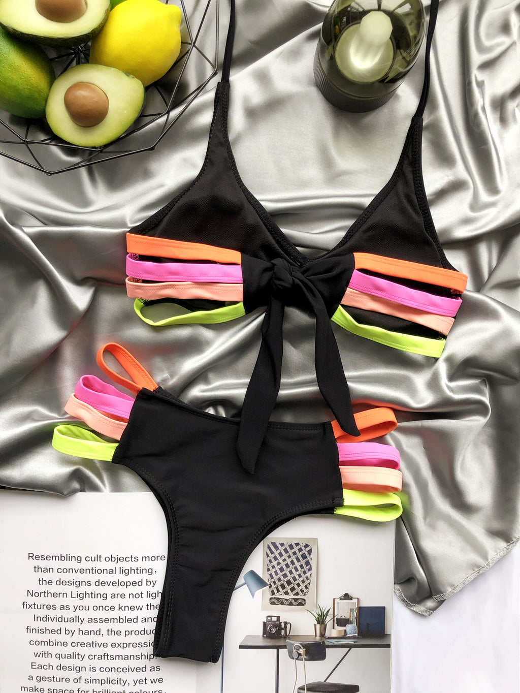 Sexy multi-couleur Patchwork Bikini maillot de bain