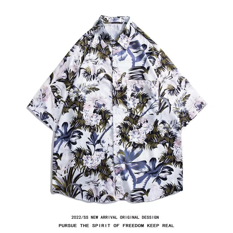 Chemise à manches courtes de plage hawaïenne pour hommes