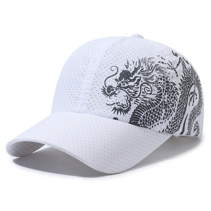 Chapeau homme style chinois imprimé Dragon Casquette de baseball polyester