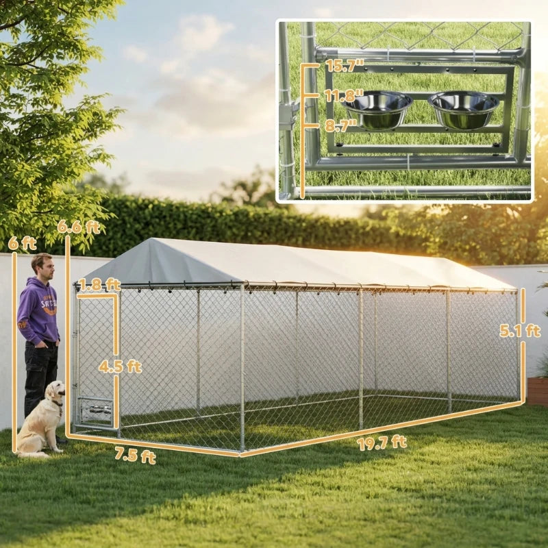 Dog Kennel Outdoor Dog Run Waterproof UV-Resist Cover Lockable Door Ajustable Bols 20 X