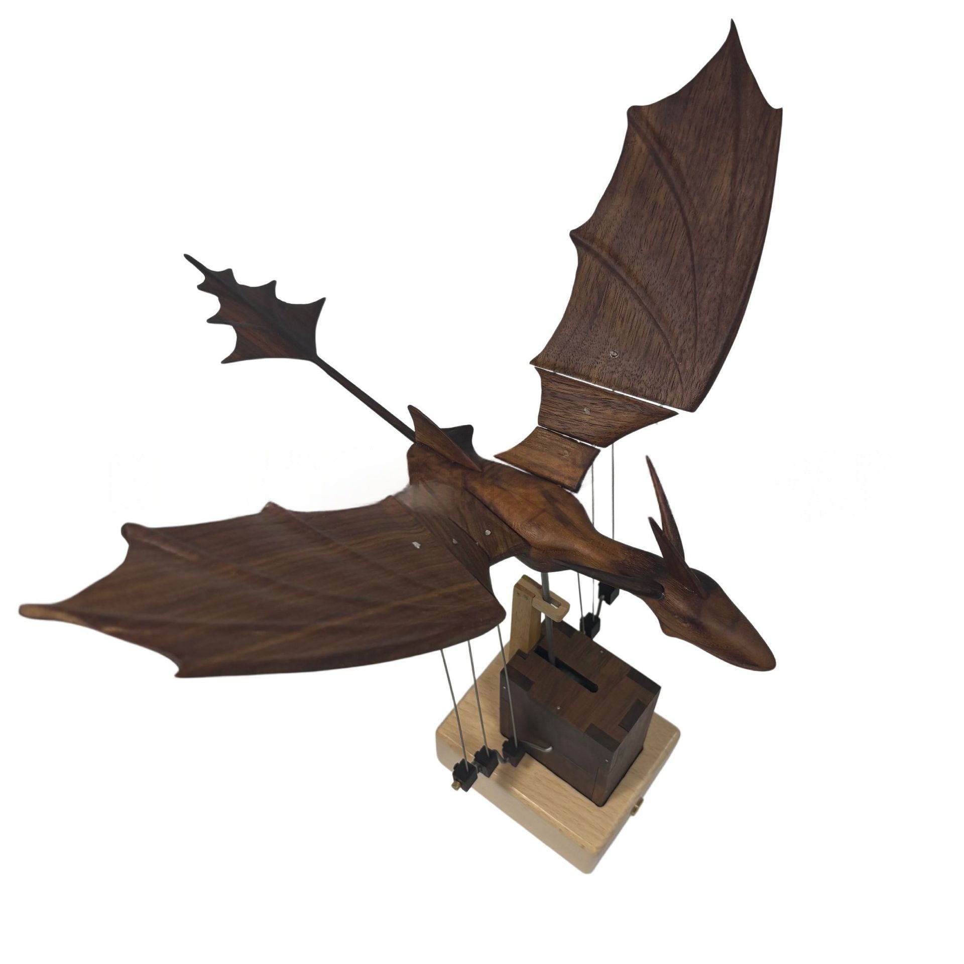 Western Dragon noir couleur de noyer fait main Ornement en bois massif original