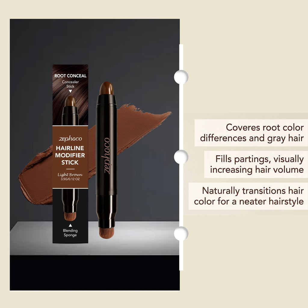 Zephoco Double Find Coiffure Root Touch Up Concealer stylo brun clair pour la couleur quotidienne des cheveux Mod