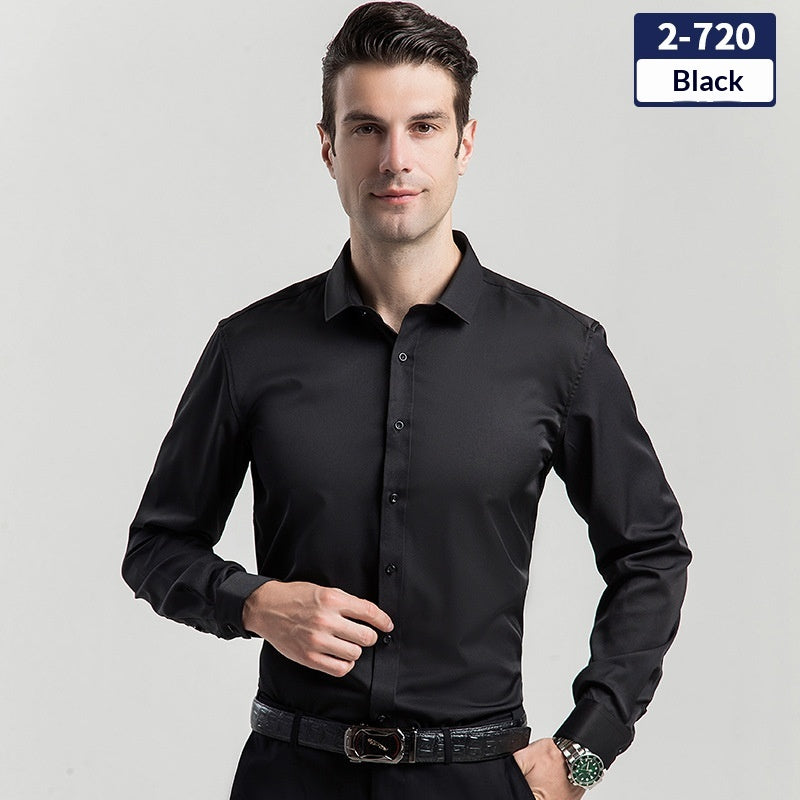 Elégant Business Formel Solide-couleur manches longues Hommes chemise