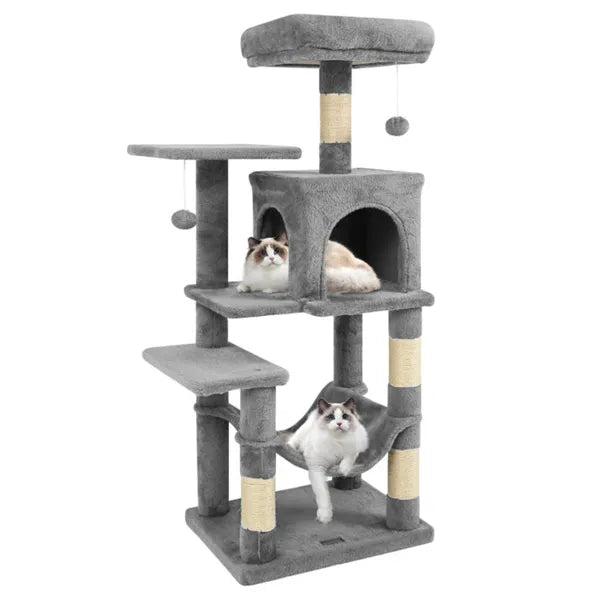 Arbre de chat multi-niveaux de 44" avec perche de dessus spacieuse