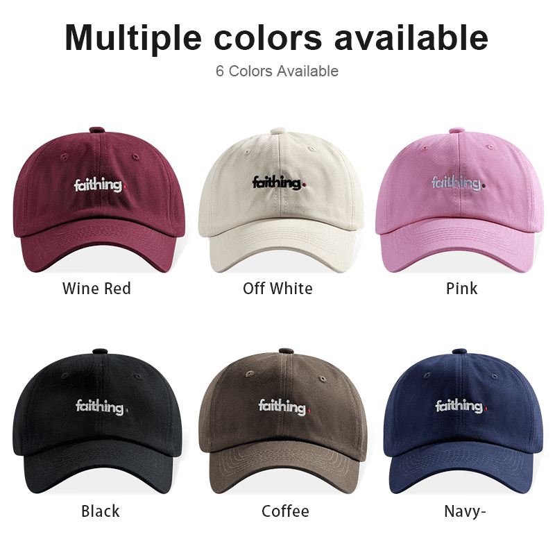 Religieux Christian Lettre Fidèle Broderie Noir Vintage Casual Unisex Casquette de baseball