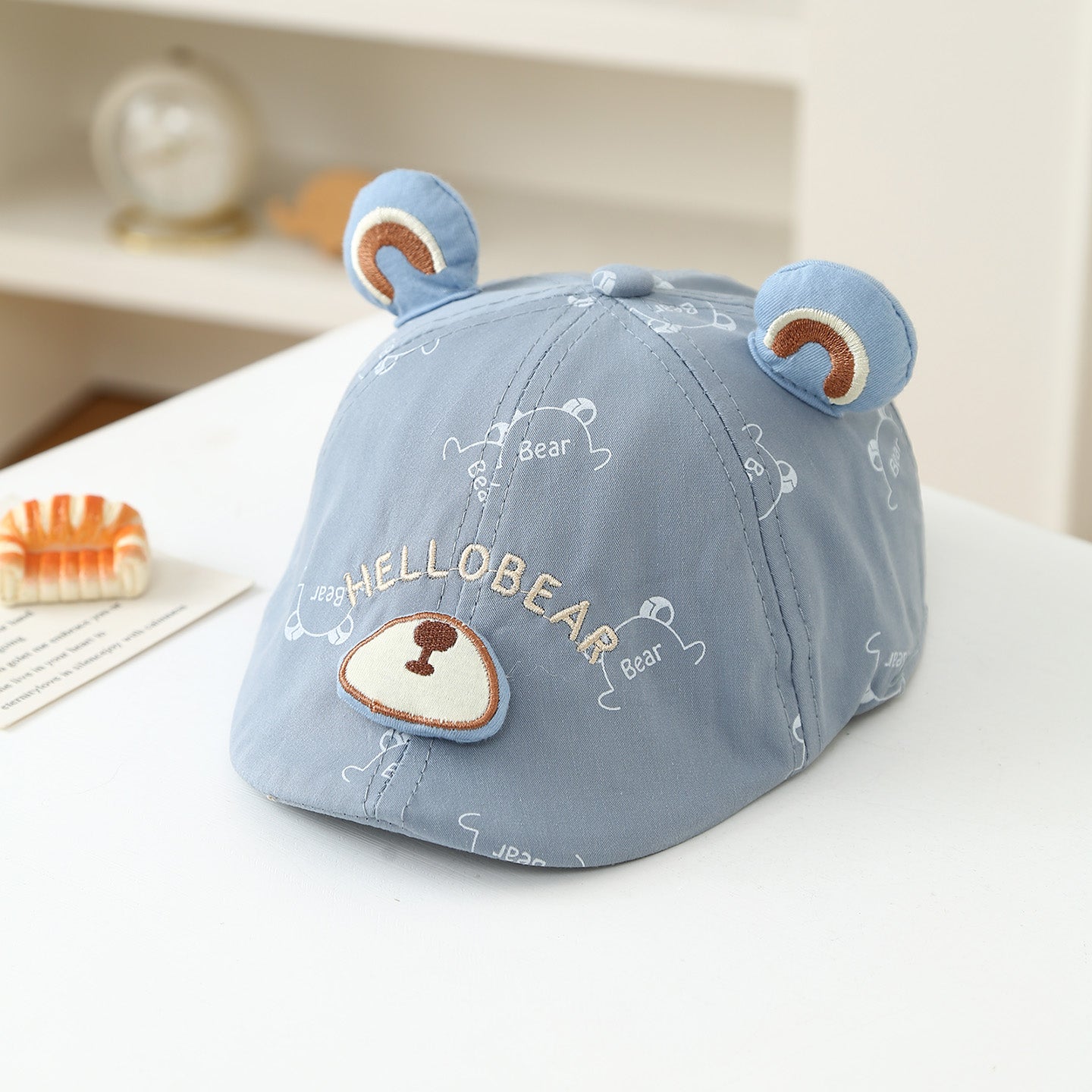 Été Enfants imprimé ours lettre brodée Versatile et mode en plein air Cap Fo