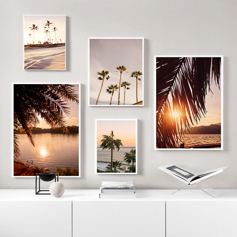 Côte Soleil Lever Nature Paysage Mur Affiche Toile Art Peinture