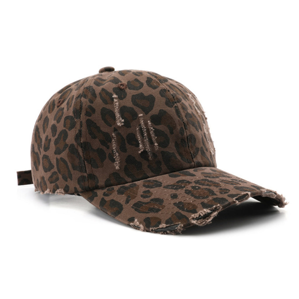 Leopard Print Diressed Beveled Ajustable Vintage style casual Casquette de baseball adapté pour