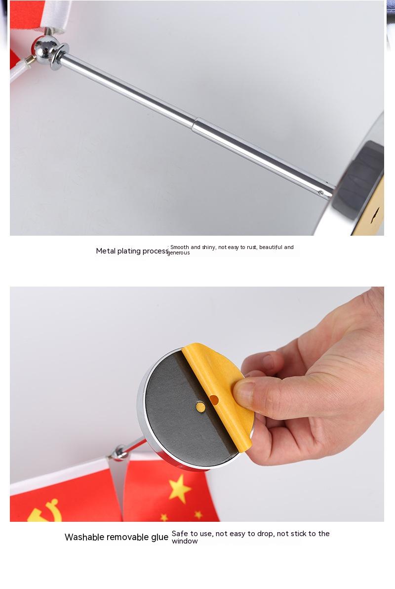Car Dashboard Telescopic Rod Decoration Office Red Flag