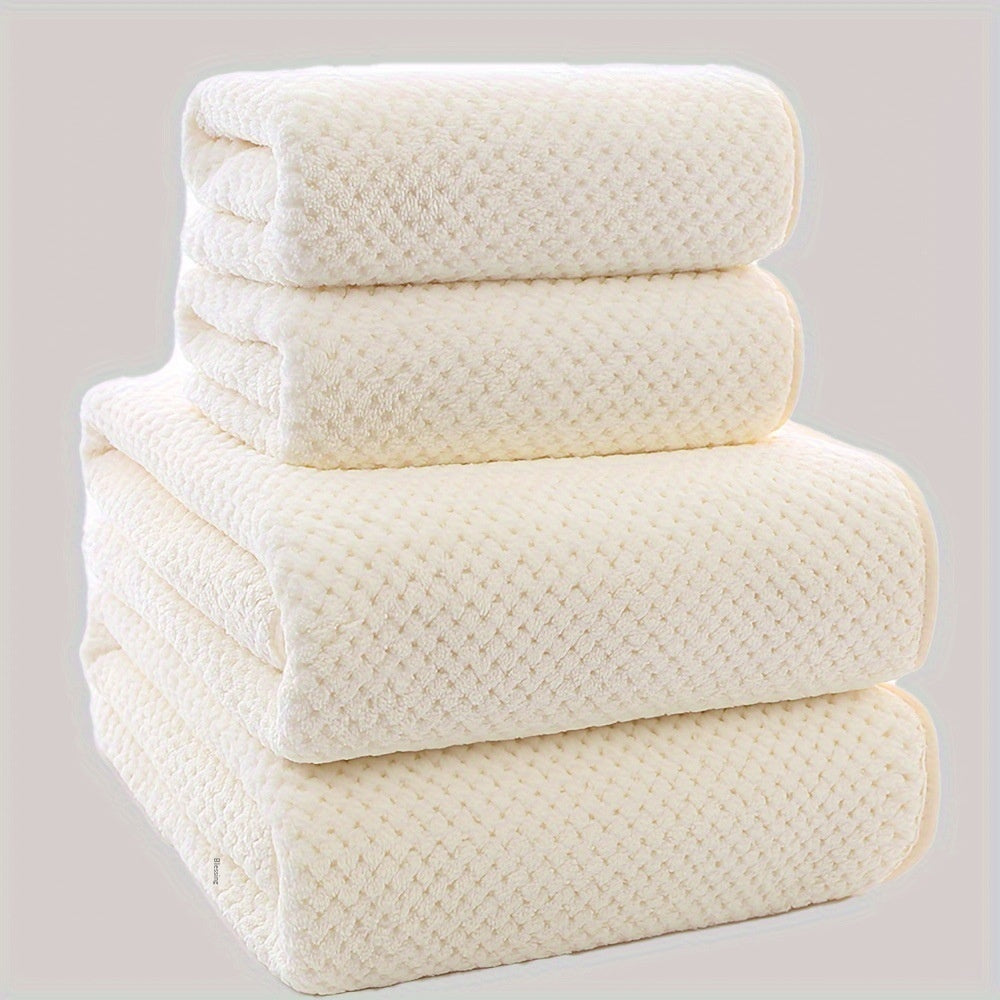 Ensemble de serviettes de bain en polaire à 4 pièces