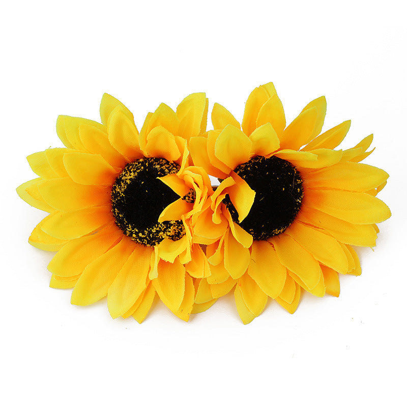 Fashion SUNFLOWER Barrettes Girls Seaside Vacation Photo Accessoires capillaires