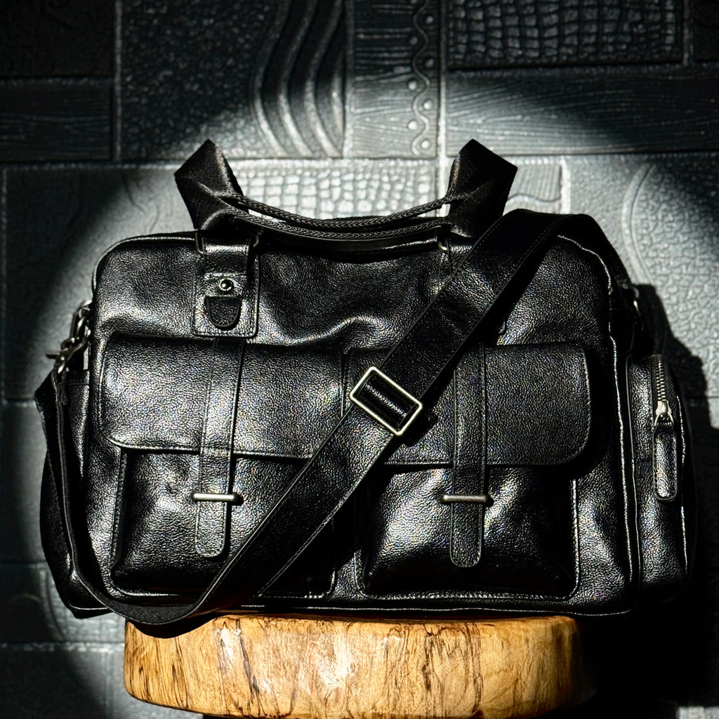 Grand sac en cuir vintage en cuir avec une grande capacité