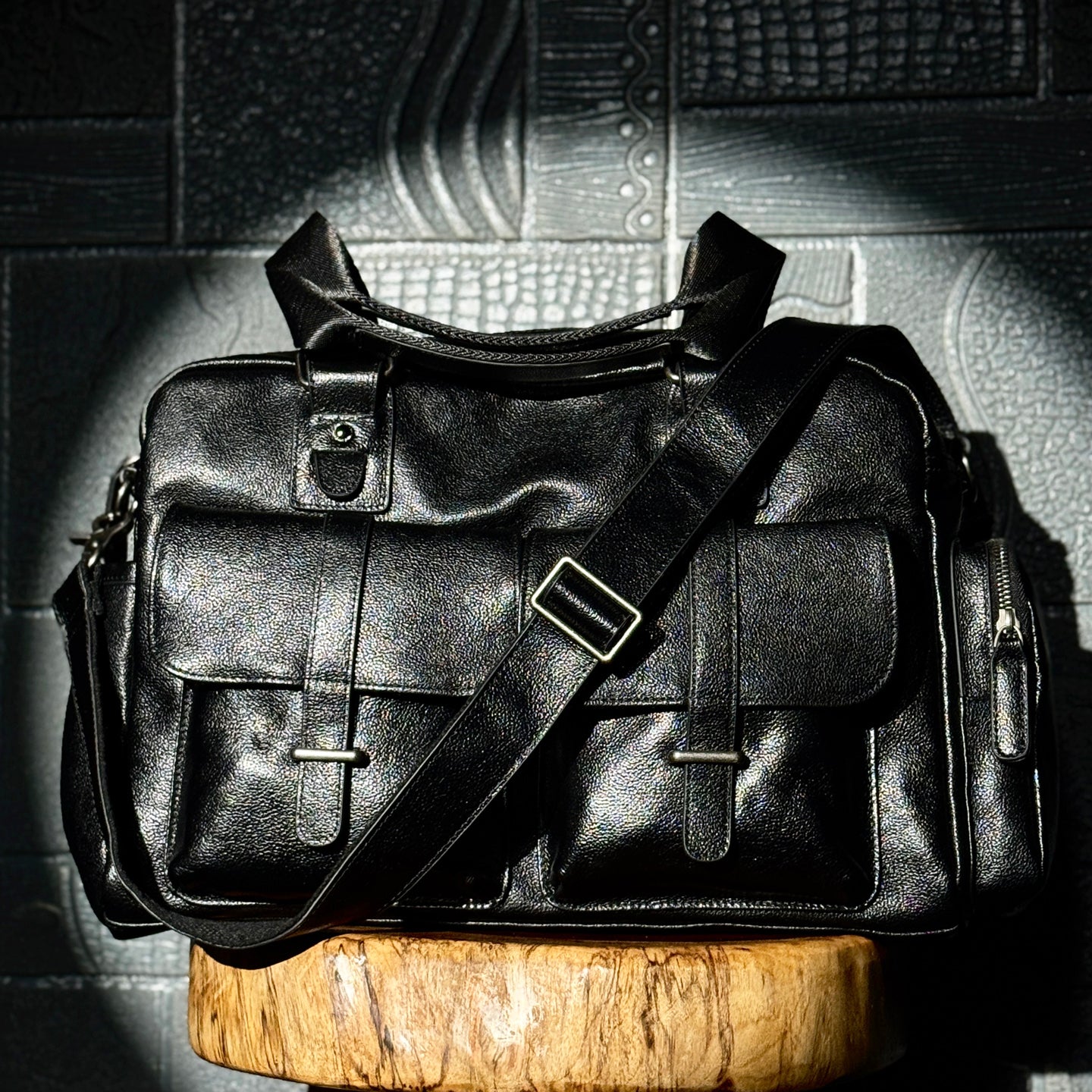 Grand sac en cuir vintage en cuir avec une grande capacité