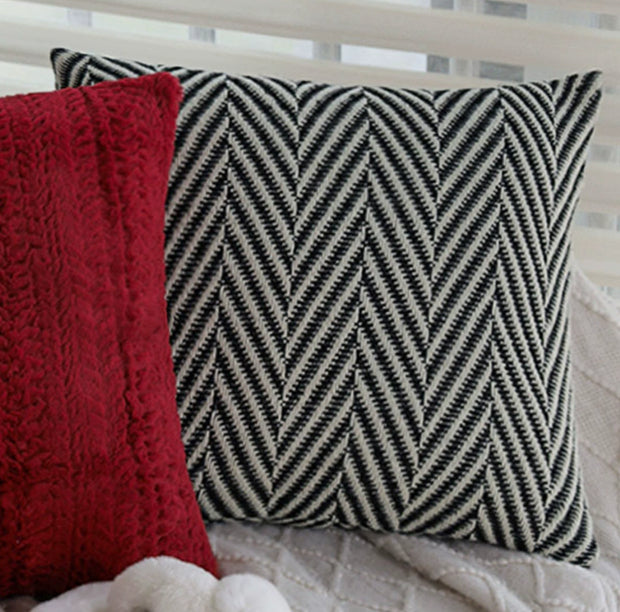 Moderne Minimalist mi-century rouge Coussin polaire en tricot Canapé Oreiller