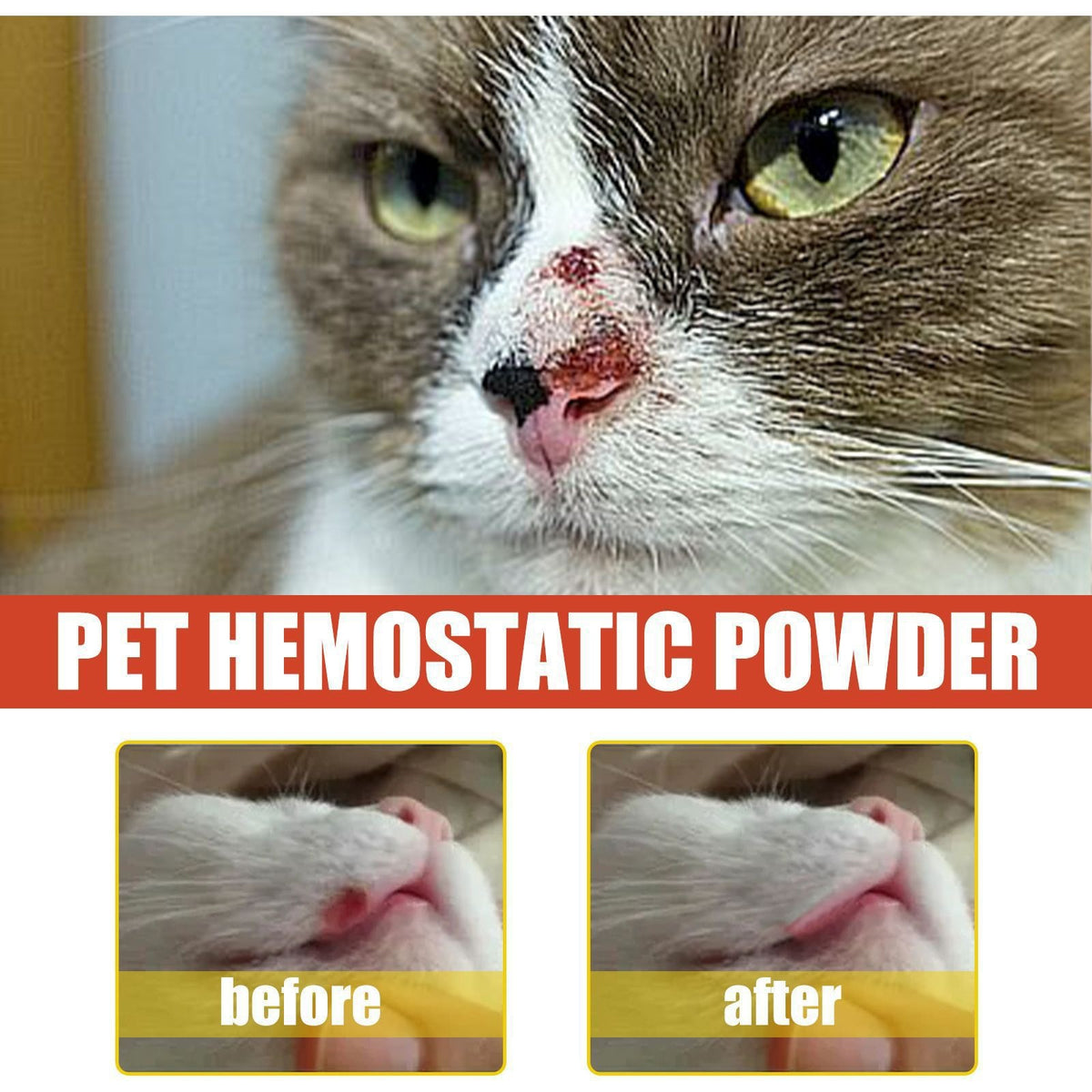 Yegbong Pet Poudre hémostatique Poudre de guérison de la plaie de chat et de chien