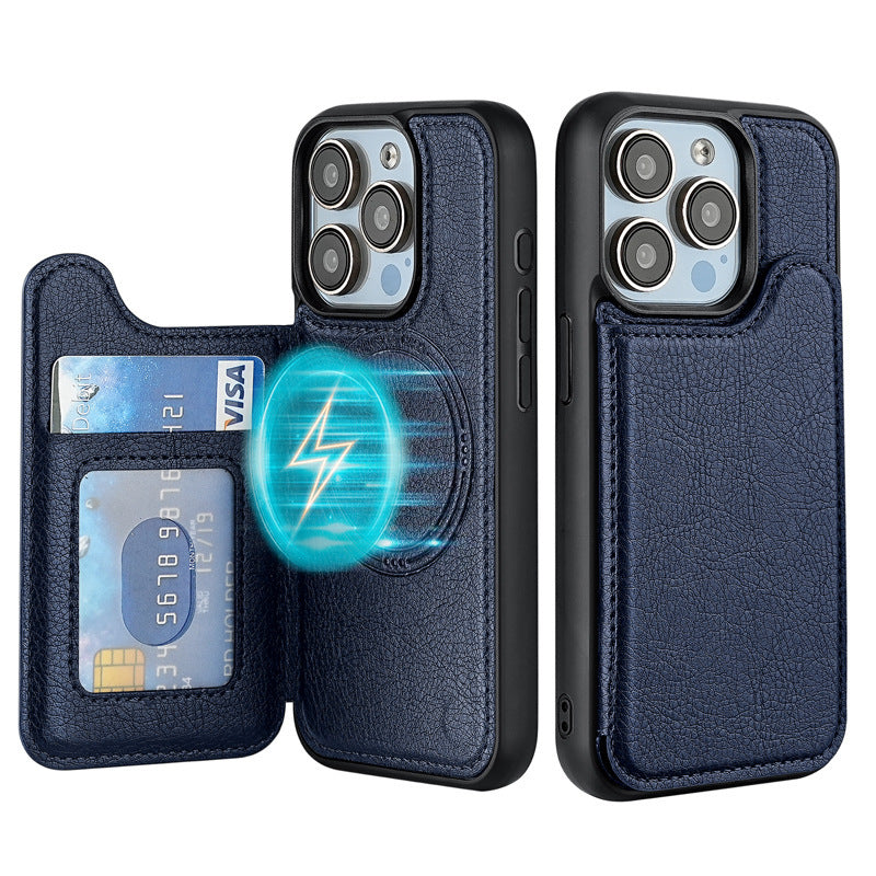 Cas de téléphone en cuir magnétique maison créative