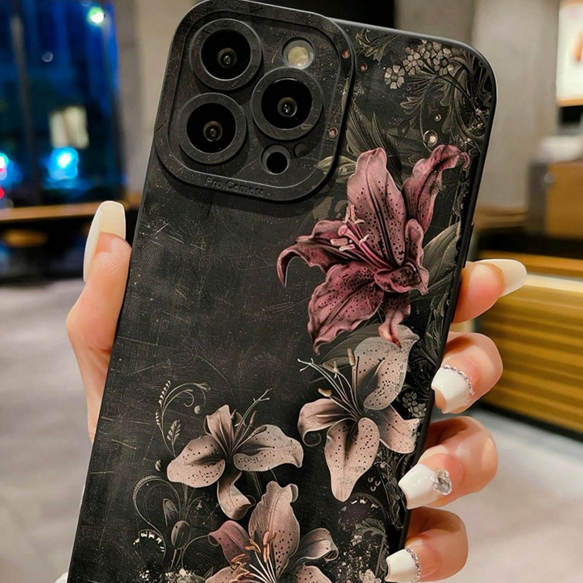 Convient pour 17 Pro Phone Case 16 Pro Pupil-eye Design 13 Fleurs Rose Blanc Personnalisé