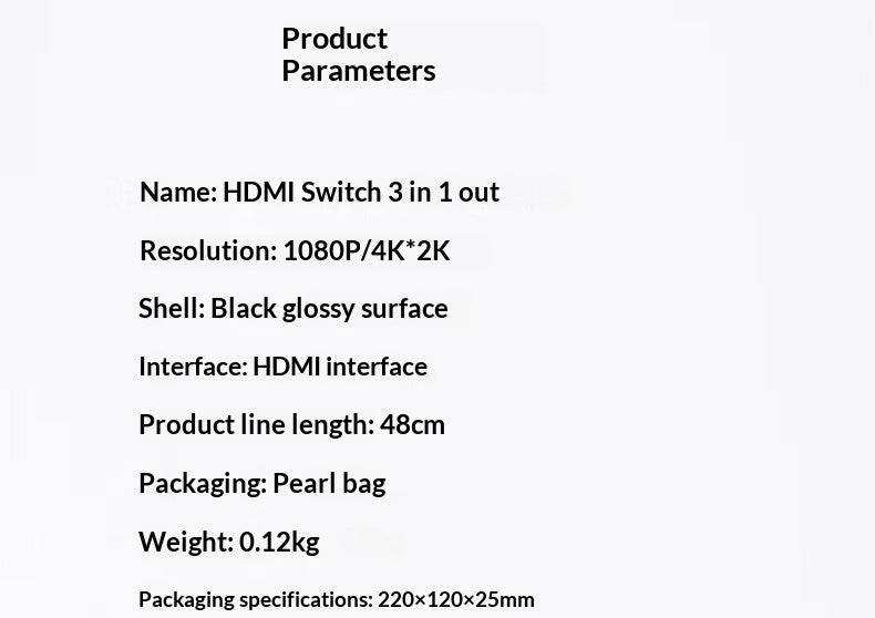 HDMI 3-en-1 avec 4K2K Pigtail haute définition 1-en-3 Out