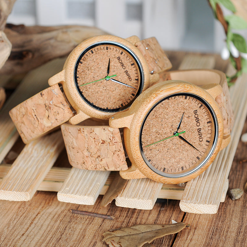 Montres en bambou et en bois