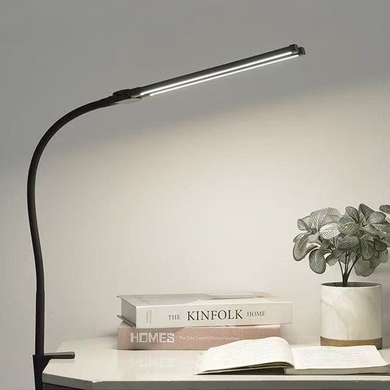 Double tête LED lampe de bureau Dimmable PC moniteur lumière lampe de table USB noir
