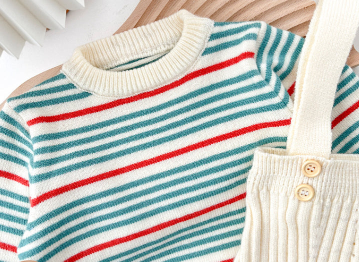 Garçons et filles Fashion Striped Knitted Top
